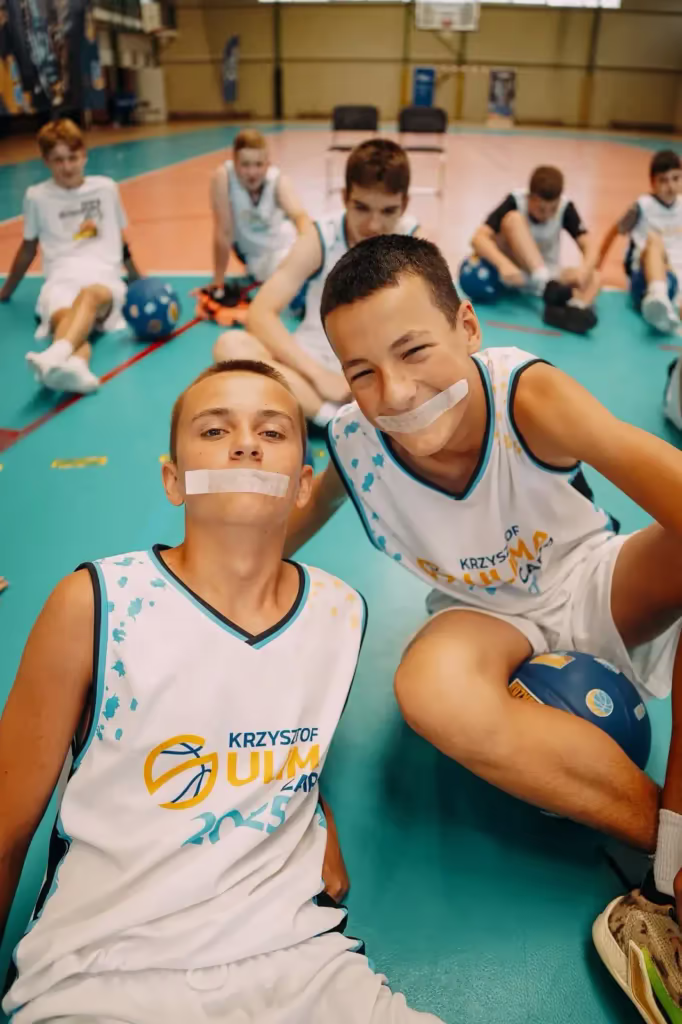 Basketball players learning diaphragmatic breathing at Sulima Camp