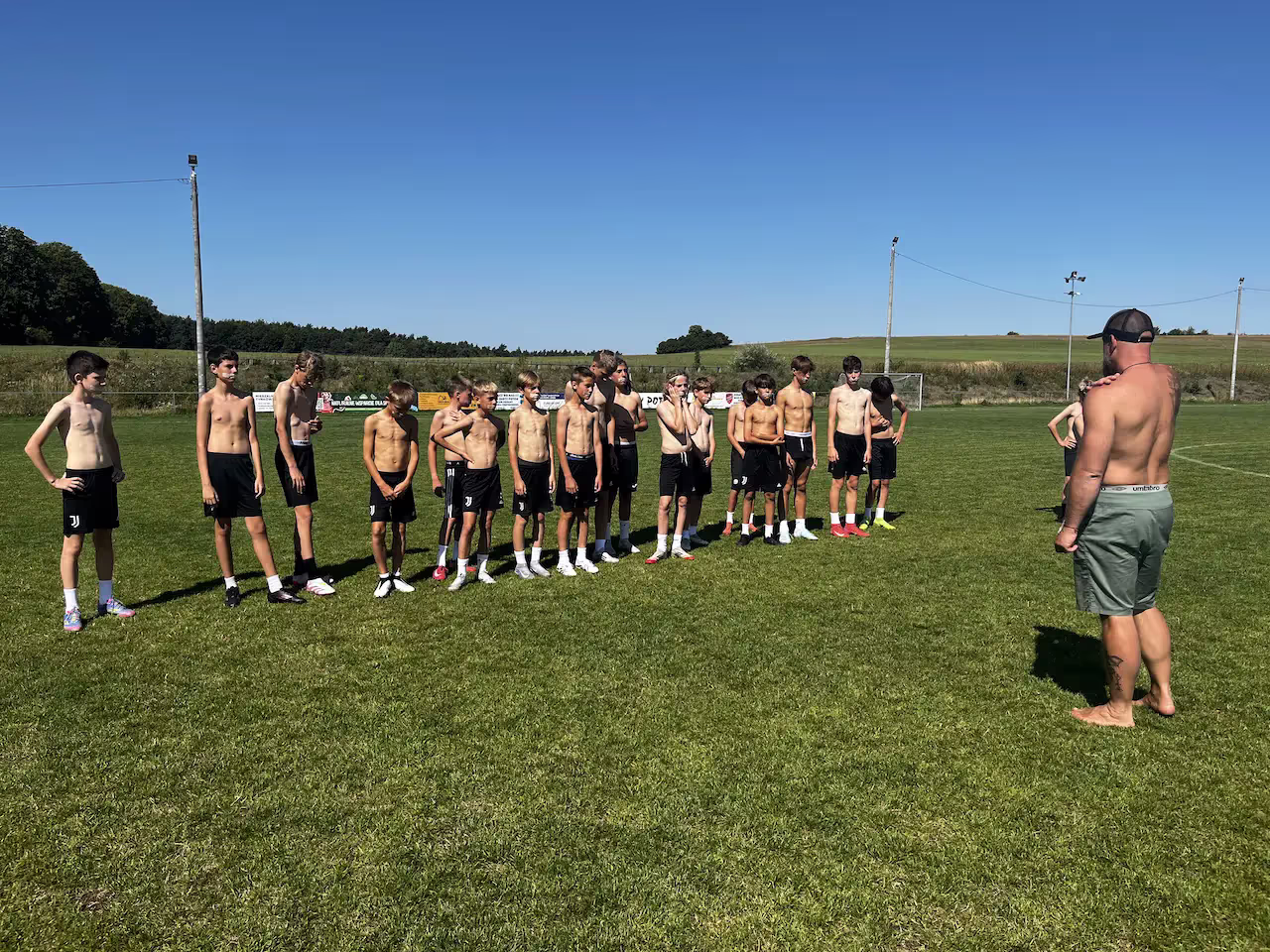 Players practicing breathing techniques